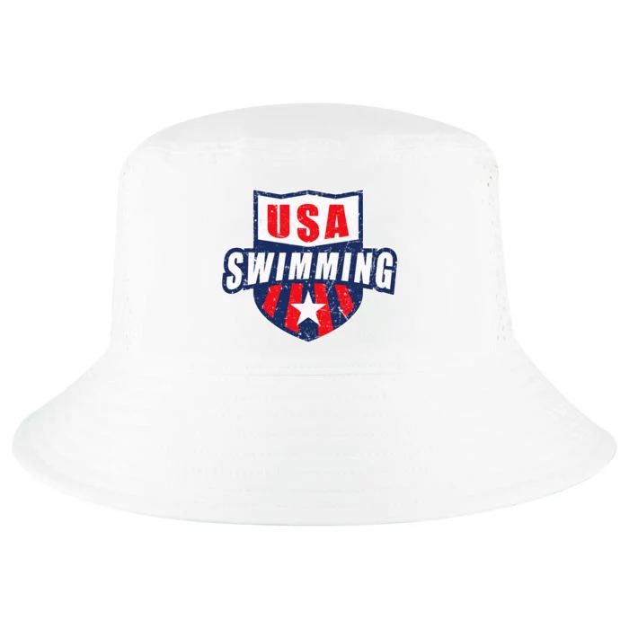 Usa Swimming Team Sports Athlete Us Swim Aquatic Cool Comfort Performance Bucket Hat