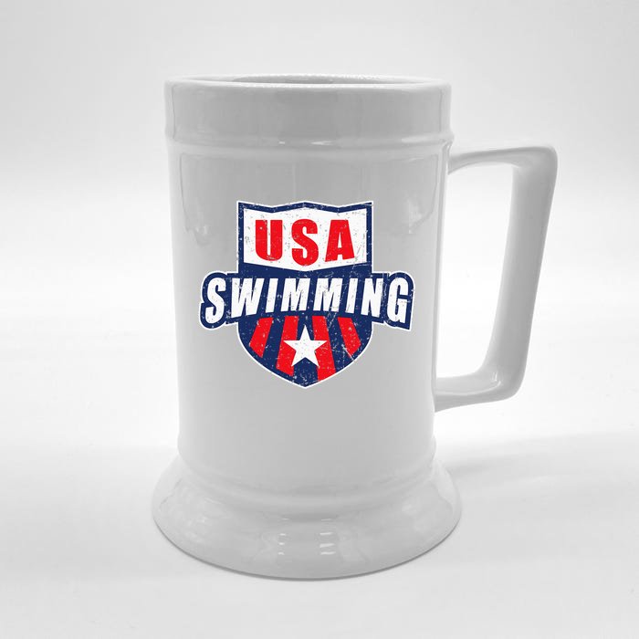 Usa Swimming Team Sports Athlete Us Swim Aquatic Front & Back Beer Stein