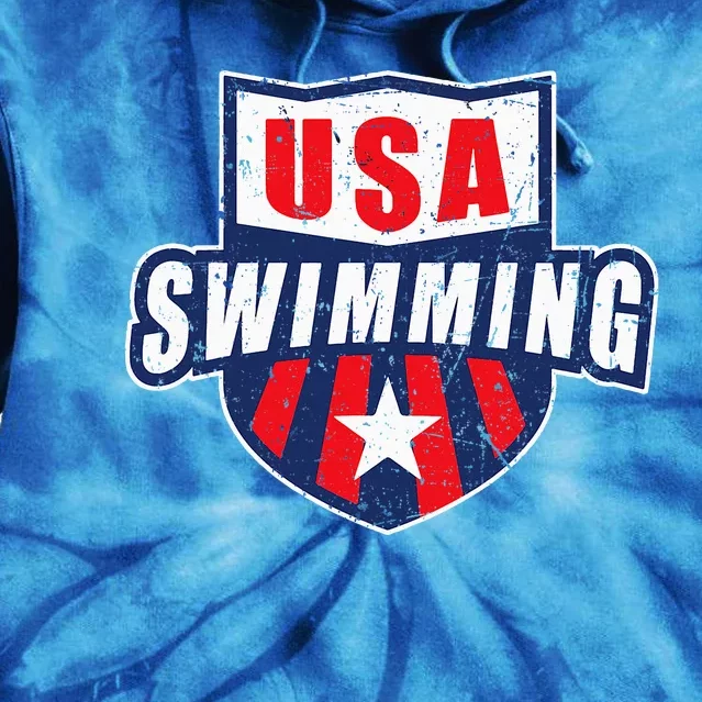 Usa Swimming Team Sports Athlete Us Swim Aquatic Tie Dye Hoodie