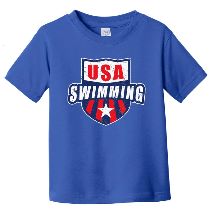 Usa Swimming Team Sports Athlete Us Swim Aquatic Toddler T-Shirt