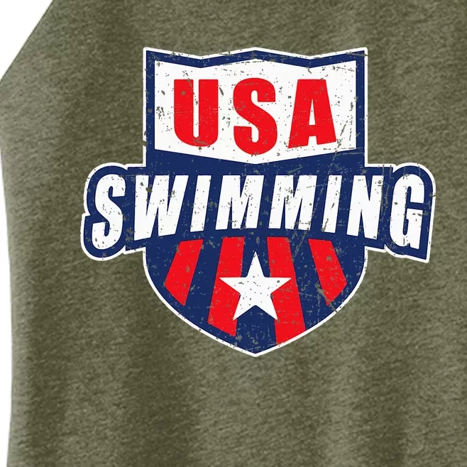 Usa Swimming Team Sports Athlete Us Swim Aquatic Women’s Perfect Tri Rocker Tank