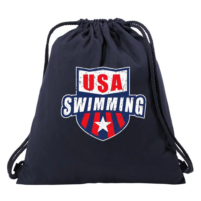 Usa Swimming Team Sports Athlete Us Swim Aquatic Drawstring Bag