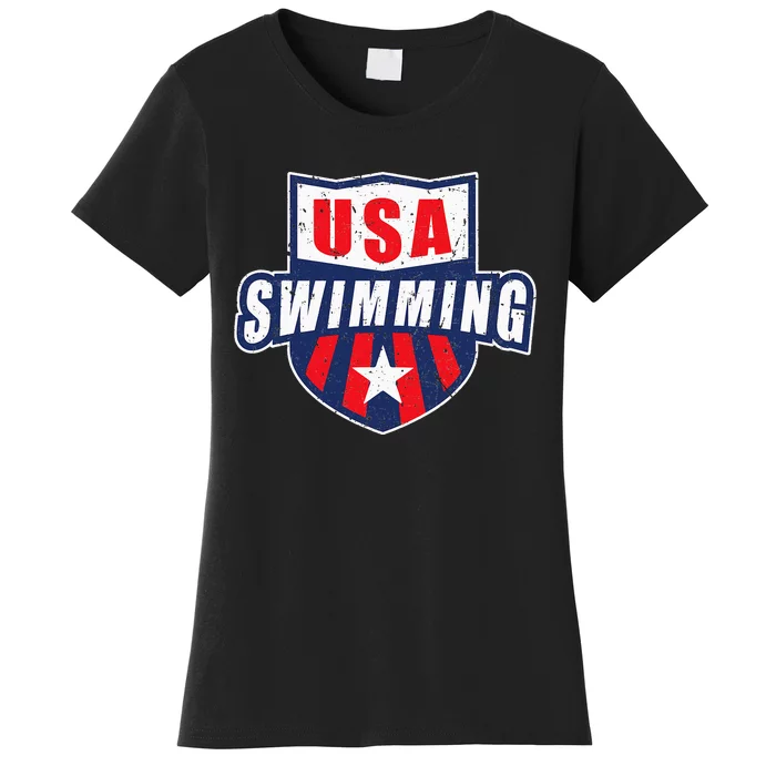 USA Swimming Team Sports Athlete US Swim Aquatic Design Women's T-Shirt