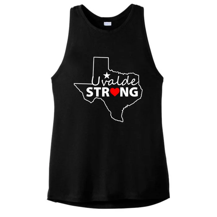 Uvalde Strong Texas Strong Ladies Tri-Blend Wicking Tank