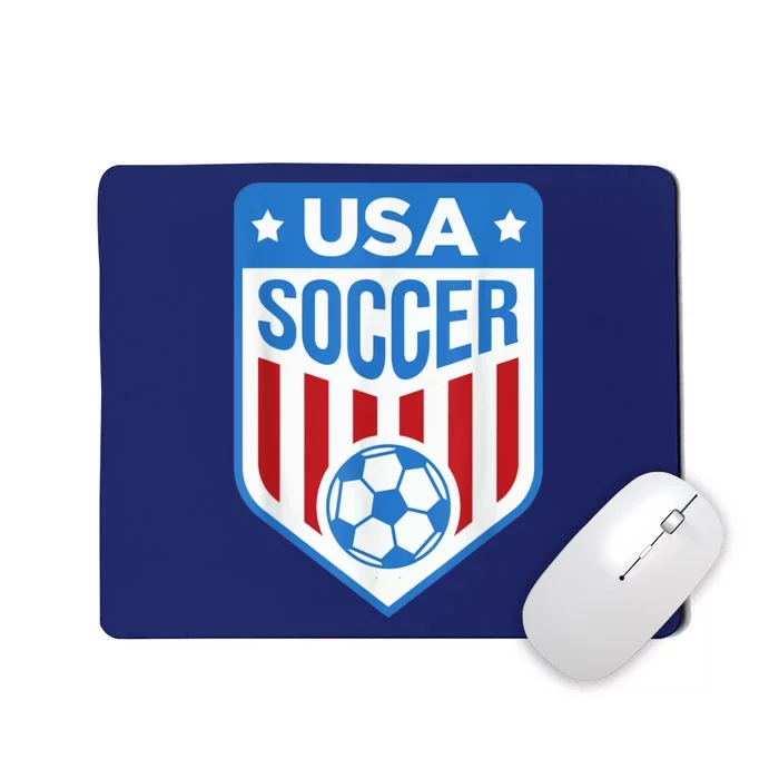 USA Soccer Team Support the Team Shirt USA Flag Football Mousepad