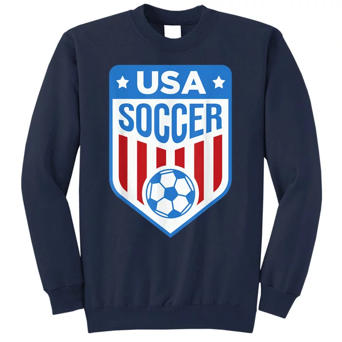 USA Soccer Team Support the Team Shirt USA Flag Football Tall Sweatshirt