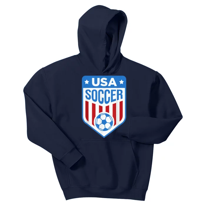 USA Soccer Team Support the Team Shirt USA Flag Football Kids Hoodie