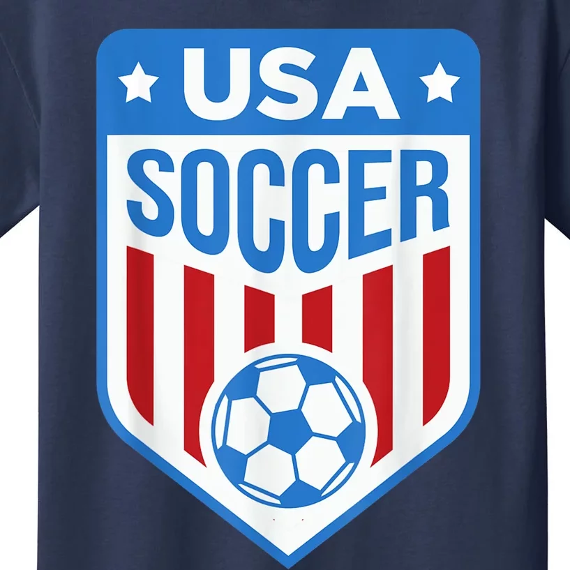 USA Soccer Team Support the Team Shirt USA Flag Football Kids T-Shirt