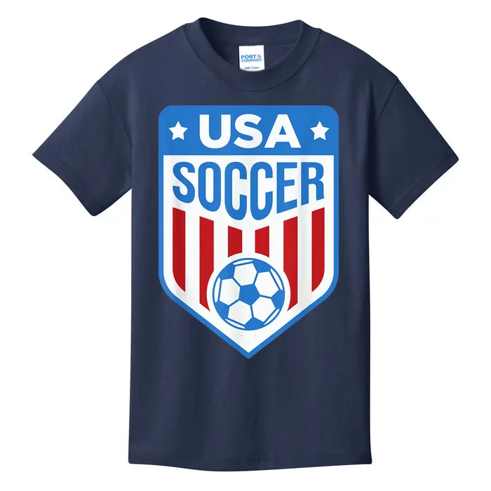 USA Soccer Team Support the Team Shirt USA Flag Football Kids T-Shirt