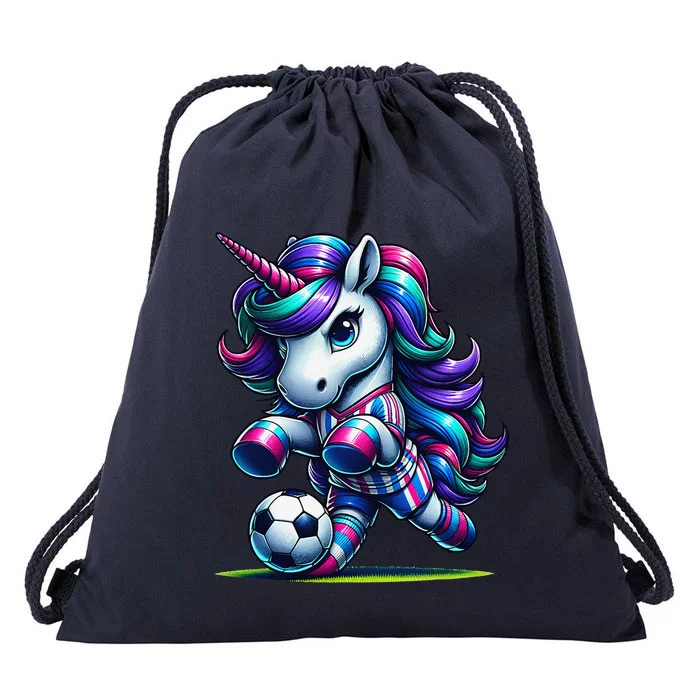 Unicorn Soccer Team Player Drawstring Bag