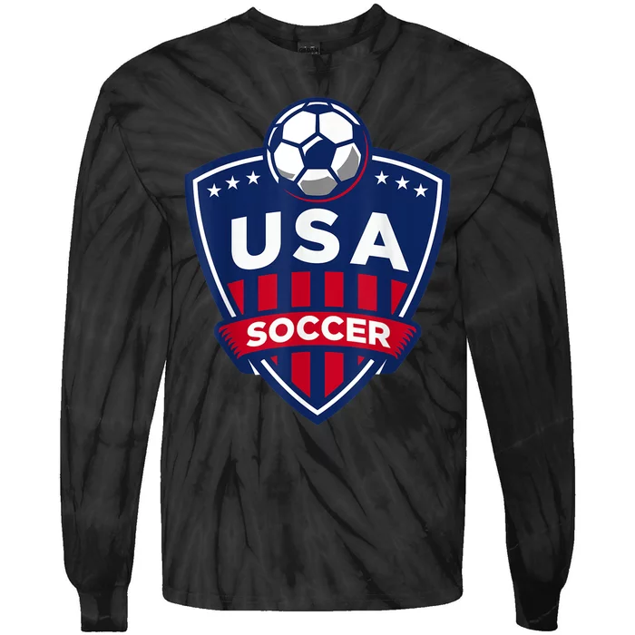 USA Soccer Team Support The Team Shirt USA Flag Football TShirt Tie-Dye Long Sleeve Shirt