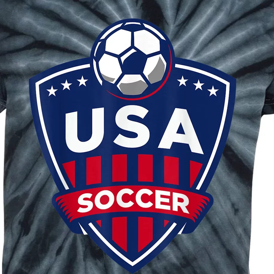 USA Soccer Team Support The Team Shirt USA Flag Football TShirt Kids Tie-Dye T-Shirt