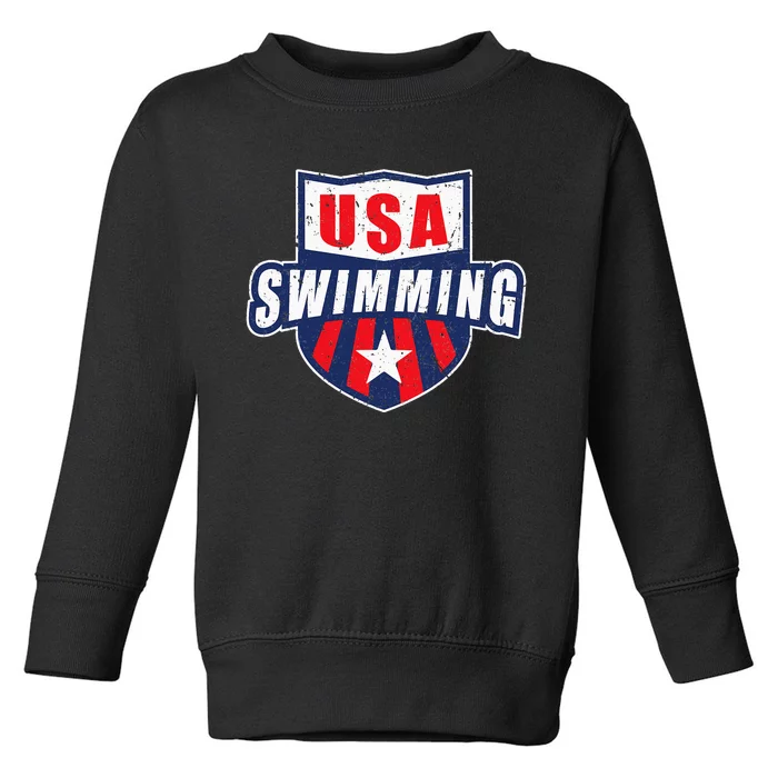 USA Swimming Team Sports Athlete US Swim Aquatic Design Toddler Sweatshirt