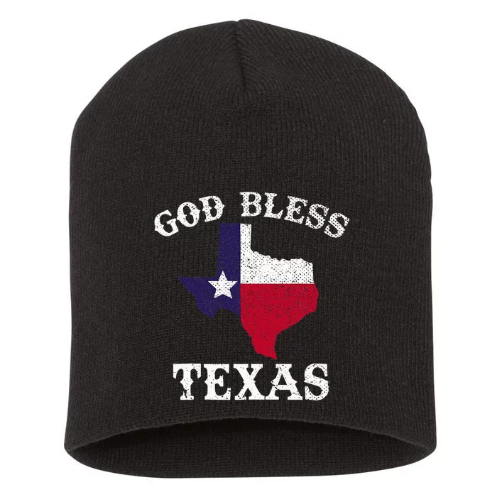 Us State Texas Flag Texan God Bless Texas Short Acrylic Beanie