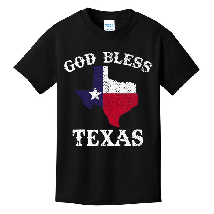 Us State Texas Flag Texan God Bless Texas Kids T-Shirt