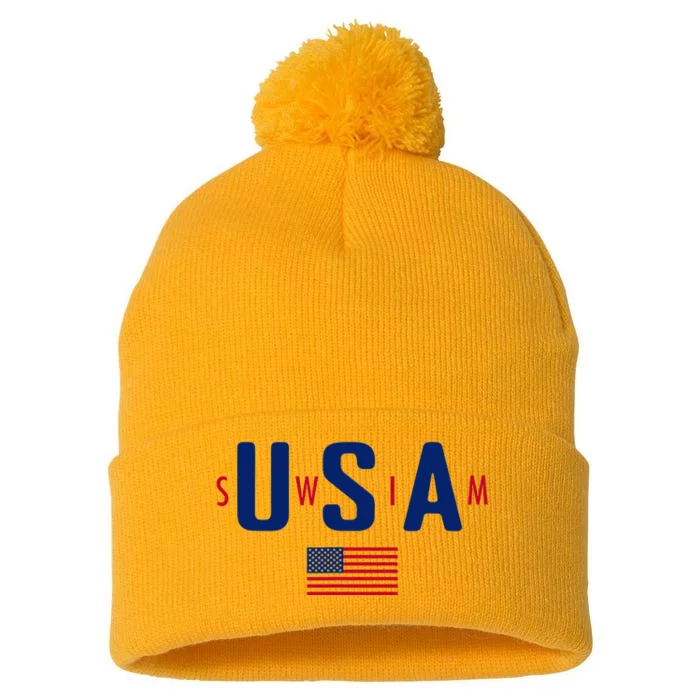 Usa Swim  Usa Summer Swimming 2024 Games Pom Pom 12in Knit Beanie