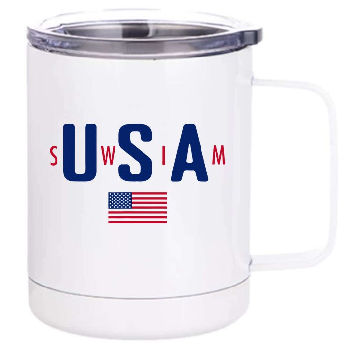 Usa Swim  Usa Summer Swimming 2024 Games Front & Back 12oz Stainless Steel Tumbler Cup