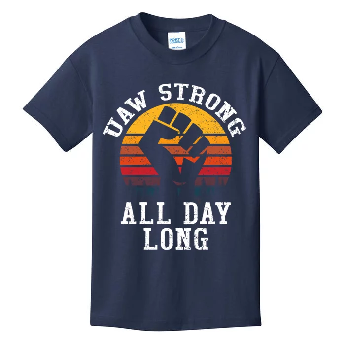 UAW Strong UAW Proud Union Pride UAW Laborer Worker Kids T-Shirt