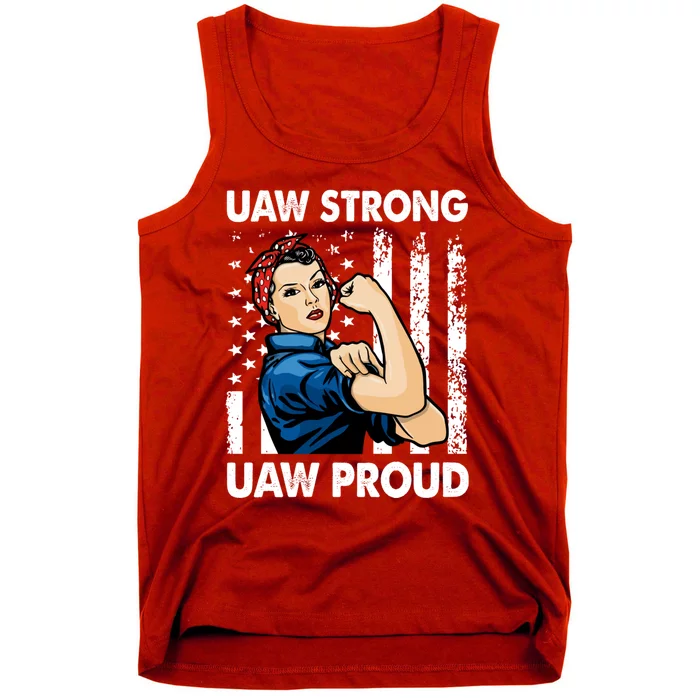 UAW Strong UAW Proud Union Pride UAW Laborer Worker Tank Top