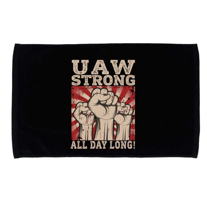 UAW Strong UAW Proud Union Pride UAW Laborer Worker Microfiber Hand Towel