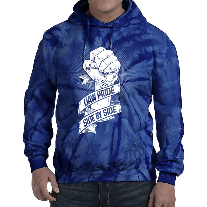 UAW Strike United Auto Workers Picket Sign Support Labor Union Strikers Tie Dye Hoodie