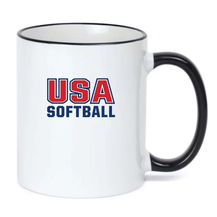 Usa Softball Black Color Changing Mug