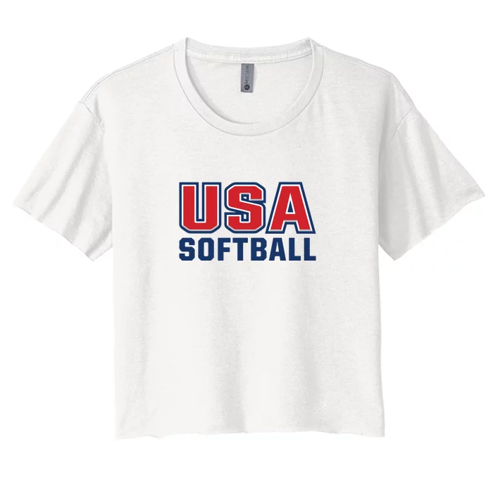 Usa Softball Women's Crop Top Tee