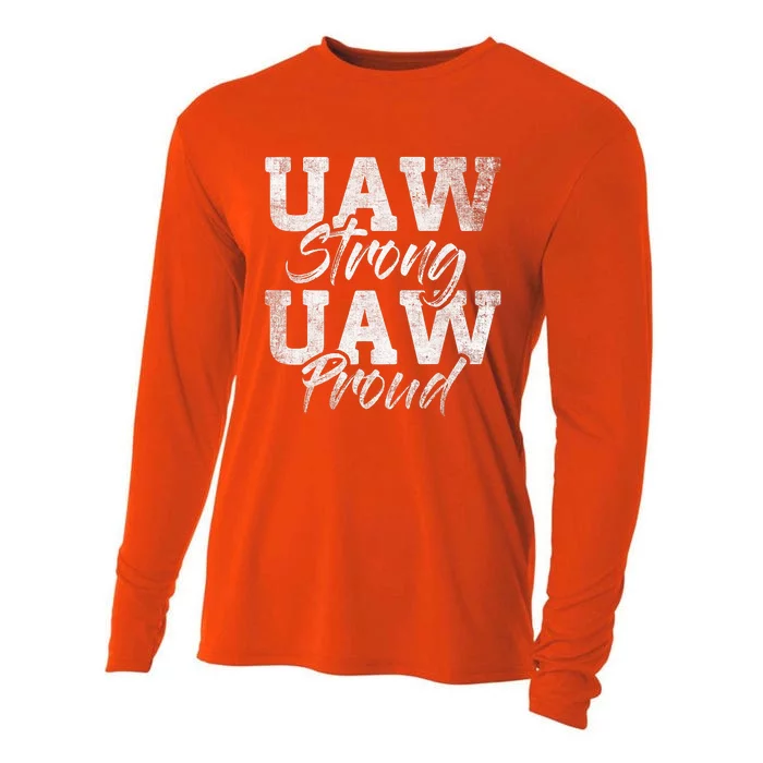 UAW Strong UAW Proud Union Pride UAW Laborer Worker Design Cooling Performance Long Sleeve Crew