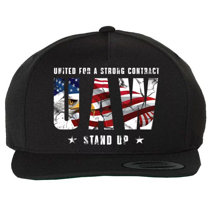 UAW Strong UAW Union UAW Laborer Worker Wool Snapback Cap