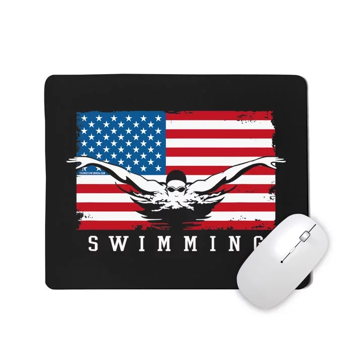 USA Swimming US Flag With Swimmer Swim Team Mousepad