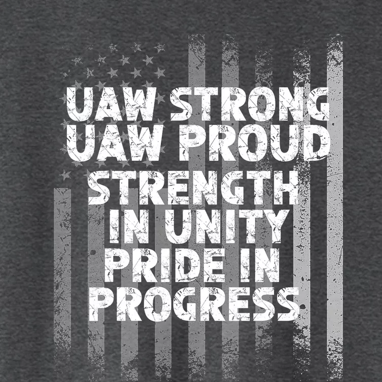 UAW Strong UAW Proud Union Pride UAW Laborer Worker Flag Design Women's Crop Top Tee