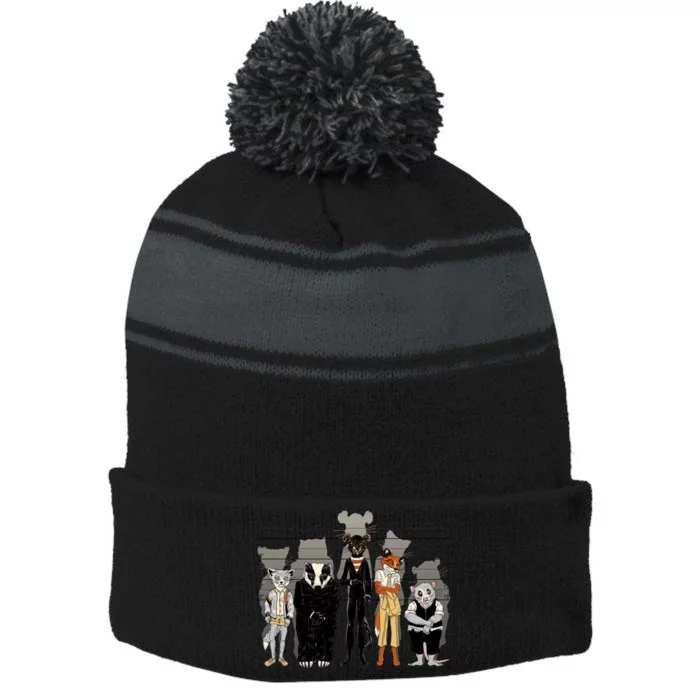 Unusual Suspects Stripe Pom Pom Beanie