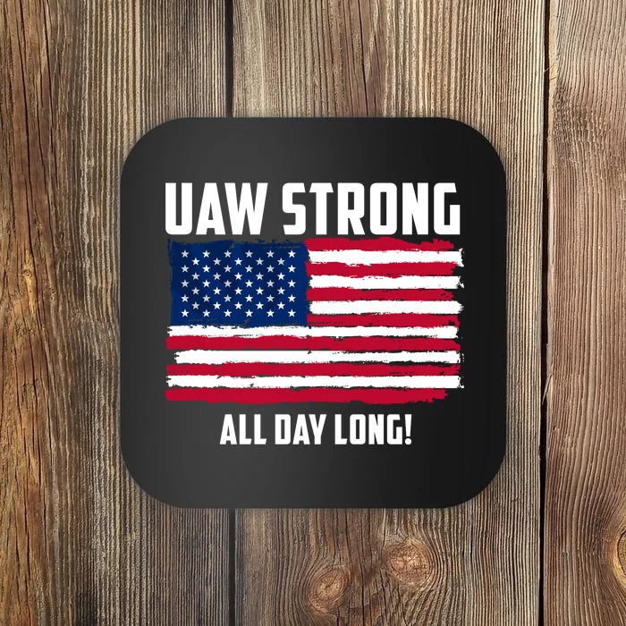 UAW Strike USA Flag Red United Auto Workers Picket Sign Coaster