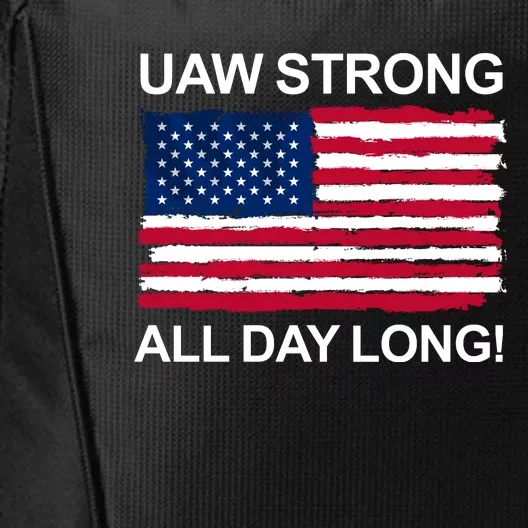 UAW Strike USA Flag Red United Auto Workers Picket Sign City Backpack