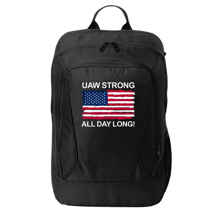 UAW Strike USA Flag Red United Auto Workers Picket Sign City Backpack