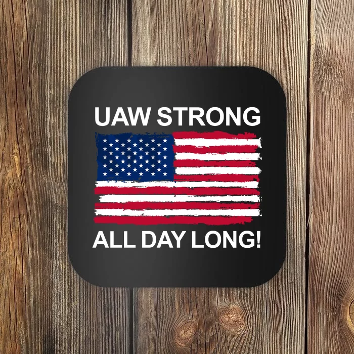 UAW Strike USA Flag Red United Auto Workers Picket Sign Coaster