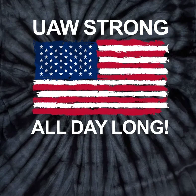 UAW Strike USA Flag Red United Auto Workers Picket Sign Tie-Dye T-Shirt