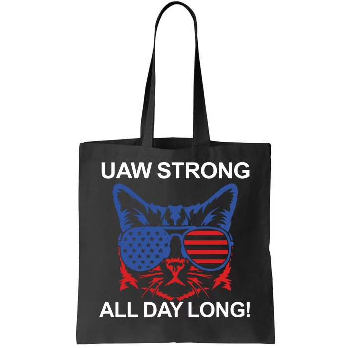 UAW Strike USA Flag Red United Auto Workers Picket Sign Tote Bag