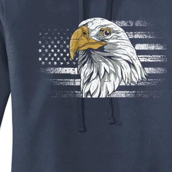 United States Usa Flag Proud Patriotic American Bald Eagle Gift Women's Pullover Hoodie