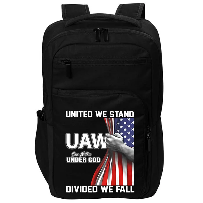 UAW Strong United We Stand Proud Union UAW Red Impact Tech Backpack