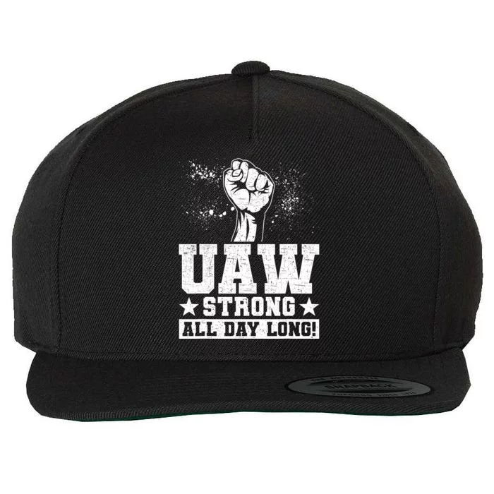 UAW Strike United Auto Workers Picket Sign Trending Wool Snapback Cap