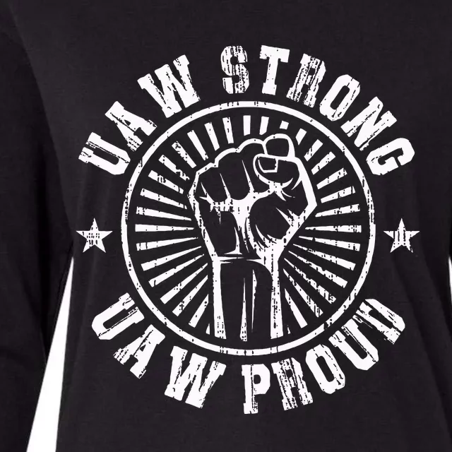 UAW Strong UAW Proud Union Pride Laborer Worker Womens Cotton Relaxed Long Sleeve T-Shirt