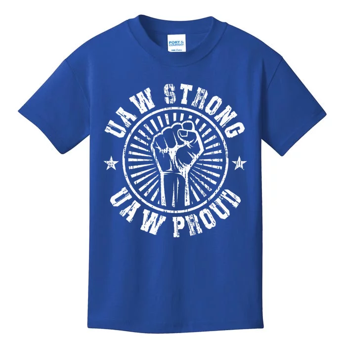 UAW Strong UAW Proud Union Pride Laborer Worker Kids T-Shirt