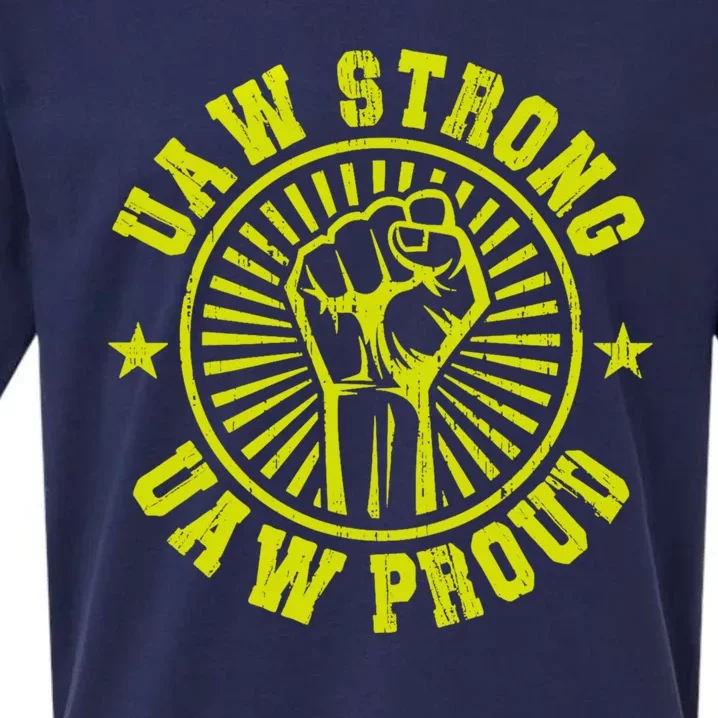 UAW Strong UAW Proud Union Pride UAW Laborer Worker Sueded Cloud Jersey T-Shirt