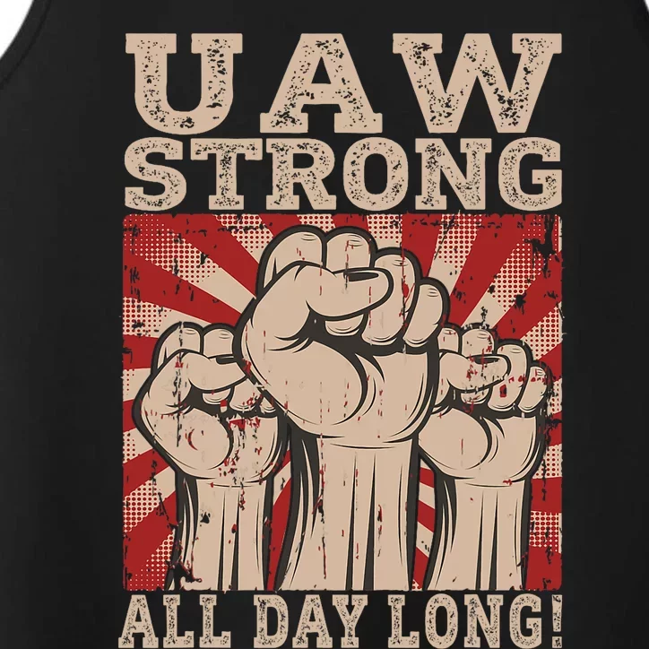 UAW Strong UAW Proud Union Pride UAW Laborer Worker Performance Tank