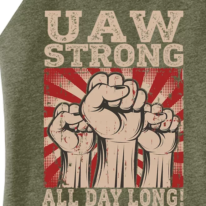 UAW Strong UAW Proud Union Pride UAW Laborer Worker Women’s Perfect Tri Rocker Tank