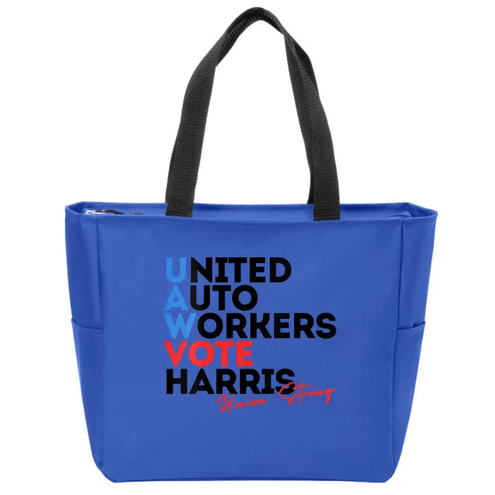 Union Strong Uaw For Harris 2024 President Election Zip Tote Bag