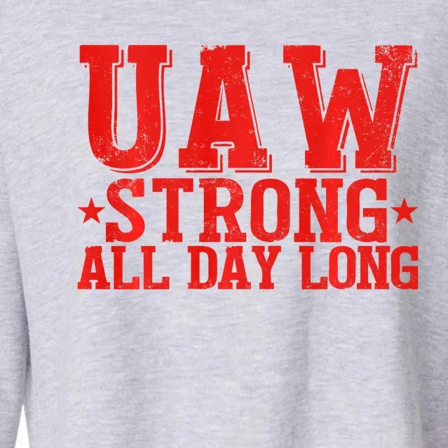 UAW Strike United Auto Workers Picket Sign UAW Design Cropped Pullover Crew