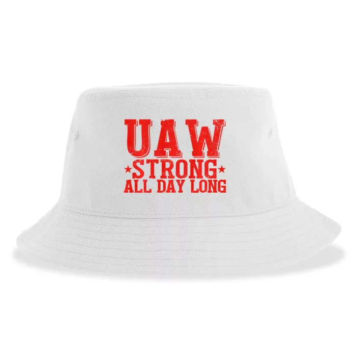 UAW Strike United Auto Workers Picket Sign UAW Design Sustainable Bucket Hat