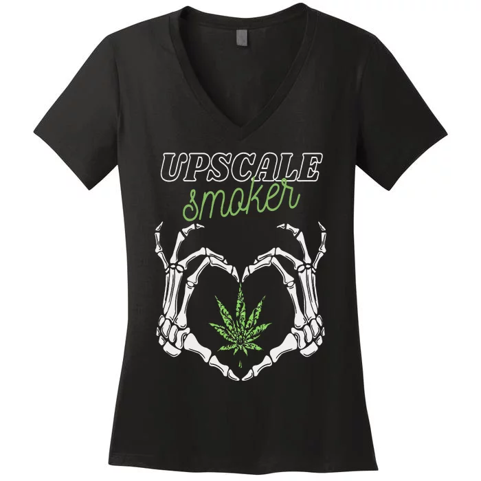 Upscale Smoker Women's V-Neck T-Shirt